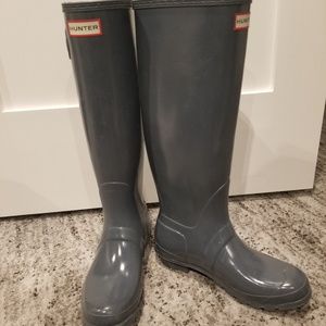 Hunter womens rainboots dark grey size us9
